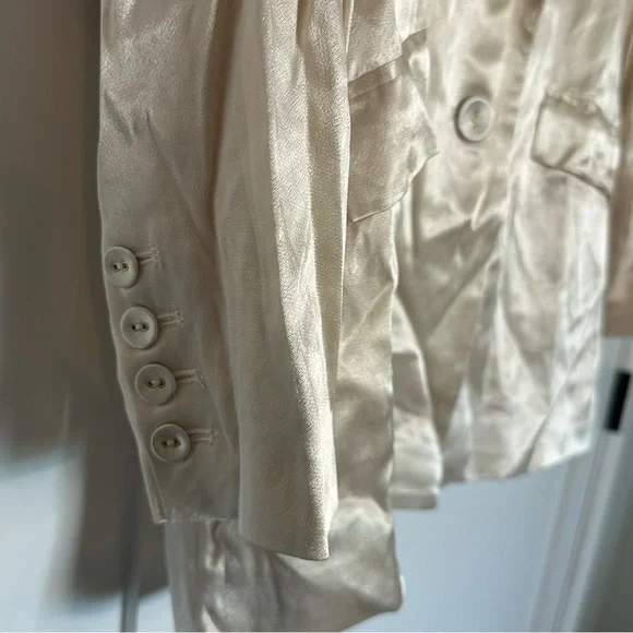 DISSH Oversized Kiah Pearl Satin Blazer US 4 NWT New jacket cream neutral button - Picture 9 of 16